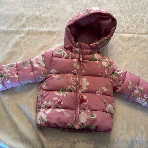 The Children's Place Pink Floral Puffer Jacket